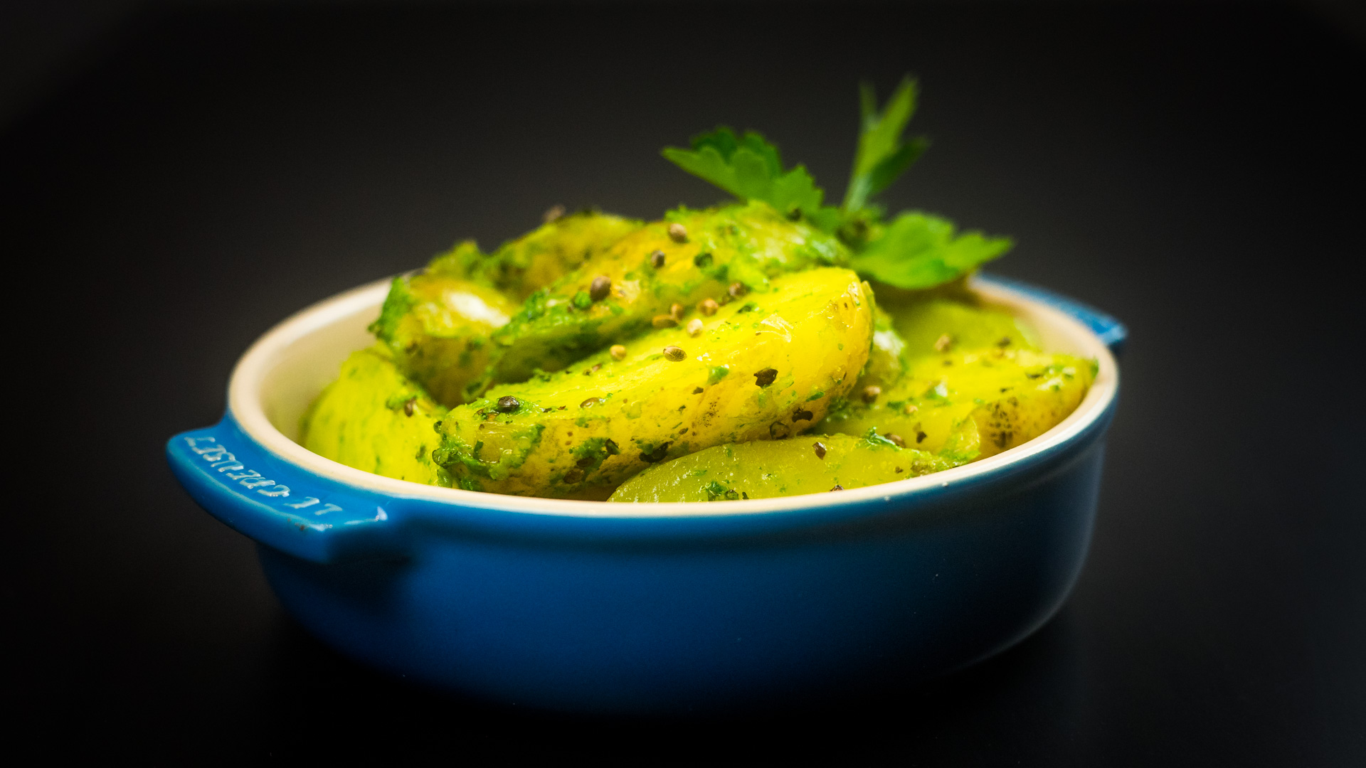 Pesto-Kartoffeln mit Hanfsamen - Der Bio Koch